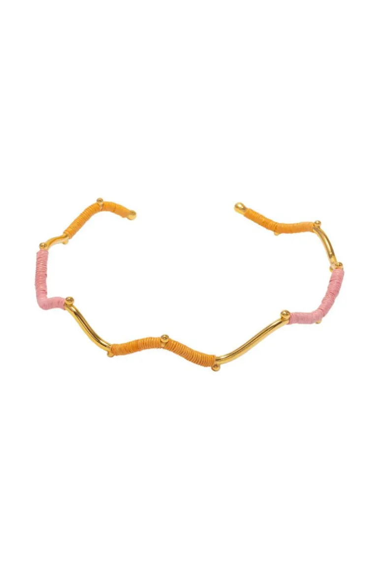 Necklaces<CULT MIA BONELIA CORAL AND PEACH CHOKER Coral & Peach