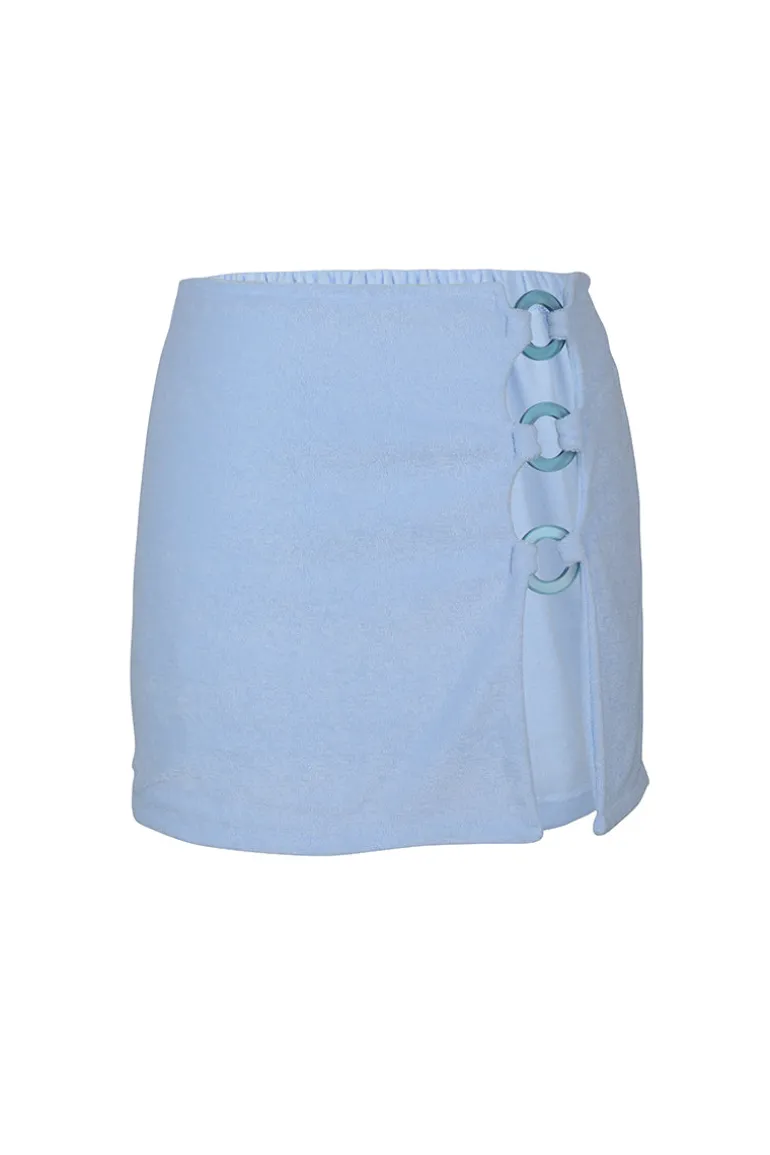 Skirts<CULT MIA BONITA TERRY MINI SKIRT Baby Blue