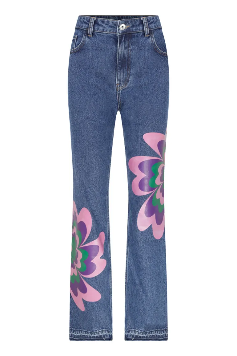 Pants<CULT MIA BOTANICAL BLISS JEANS Blue