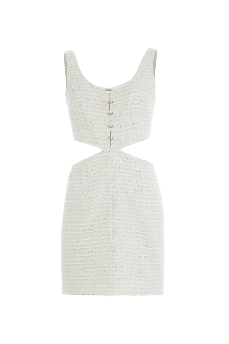 Dresses | Mini Dresses<CULT MIA BOUCLE CUTOUT DRESS Ecru