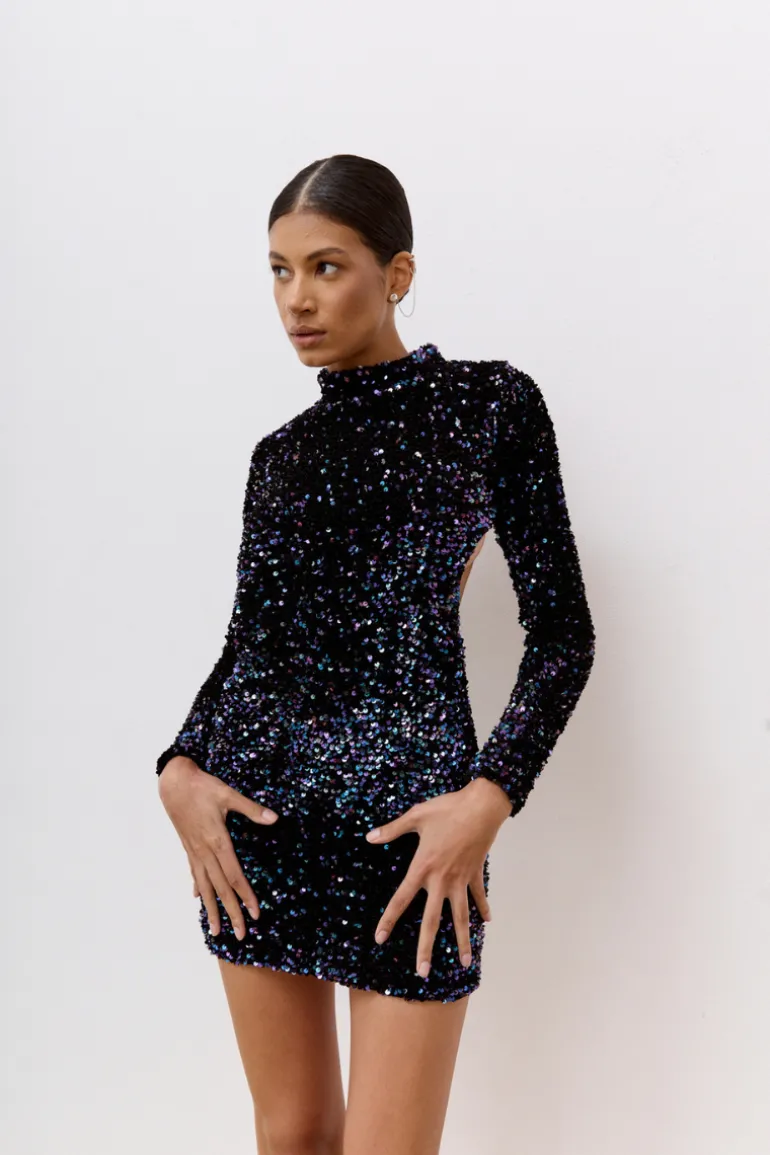Dresses | Mini Dresses<CULT MIA BRACCIANO SEQUIN MINI DRESS Blue