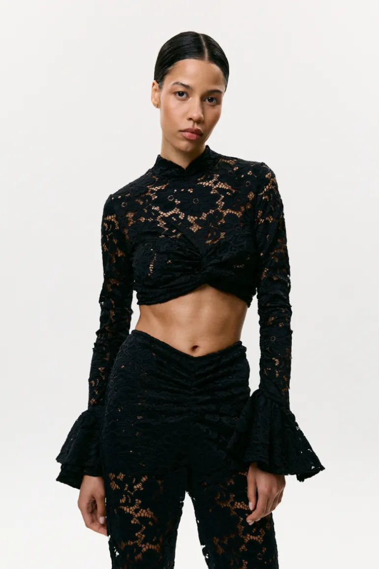 Tops<CULT MIA BRESSO 2.0 LACE TOP Black