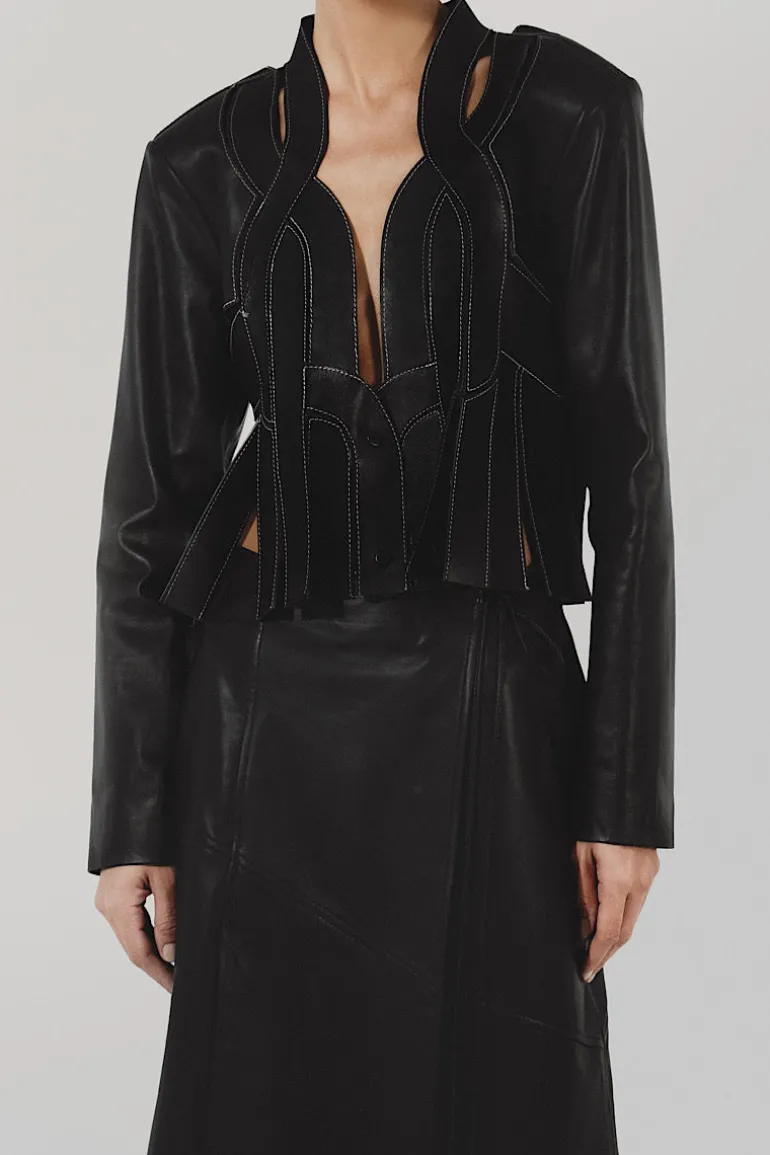 Jackets<CULT MIA BRIANNA II LEATHER JACKET IN Black