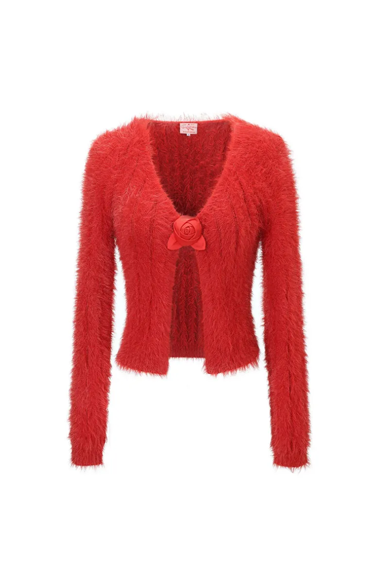 Knitwear<CULT MIA ROSE CARDIGAN Brick Red