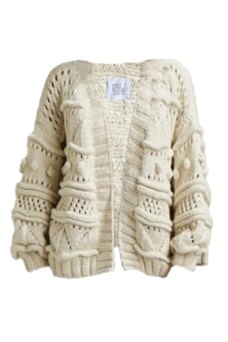 Knitwear<CULT MIA BRIGITTE BOMBER CARDIGAN Off White