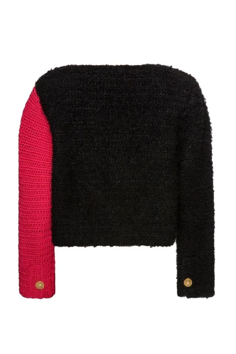 Jackets<CULT MIA BRIJY PINK COLOR BLOCK JACKET Black/Pink
