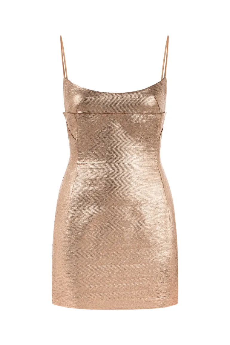 Dresses | Mini Dresses<CULT MIA SHIMMER MINI DRESS Bronze