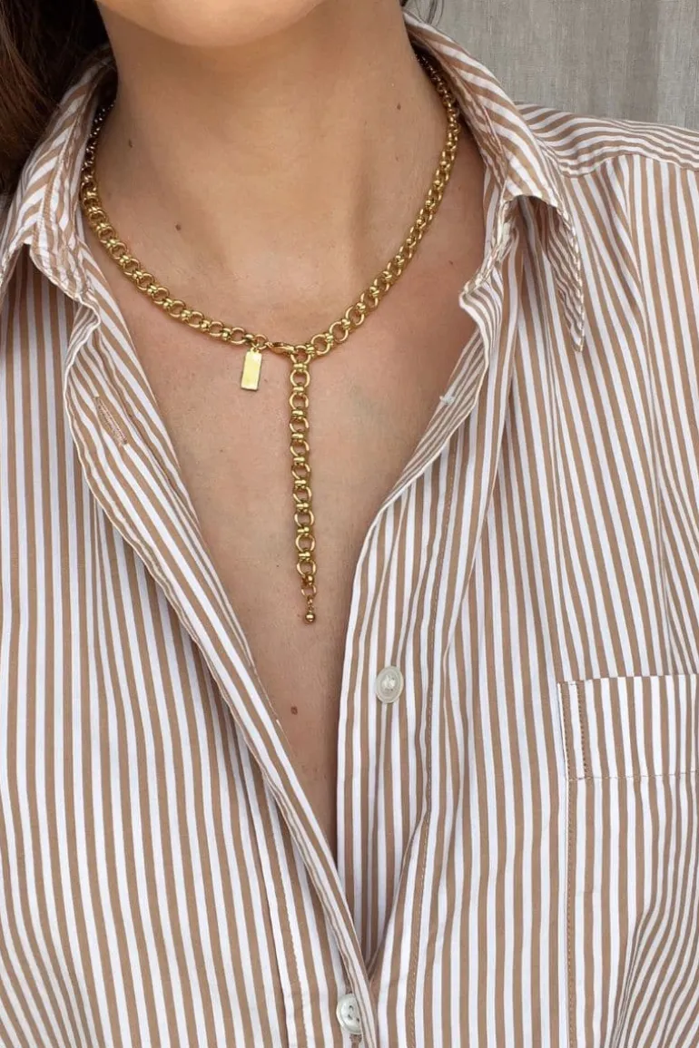 Necklaces<CULT MIA BROOKLYN LONG CHAIN NECKLACE Gold