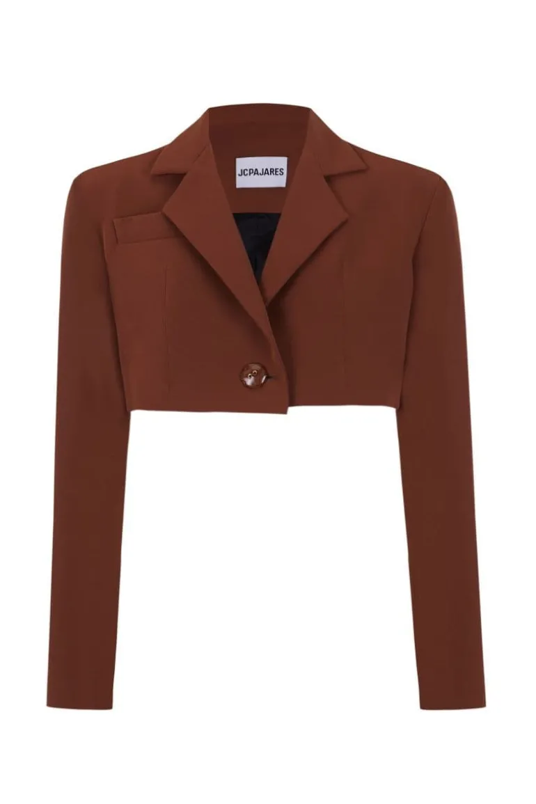 Blazers<CULT MIA CROPPED BLAZER Brown