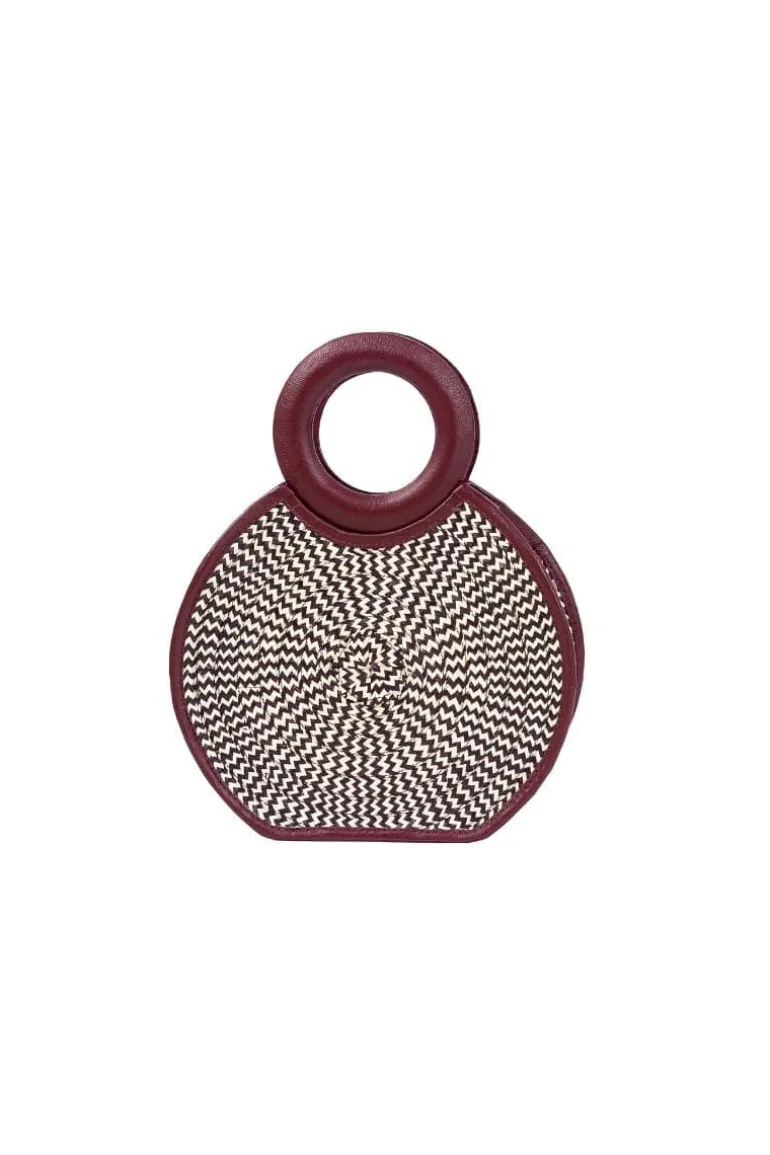 Top Handle Bags<CULT MIA ZENÚ LEATHER AND CAÑA FLECHA BAG Burgundy
