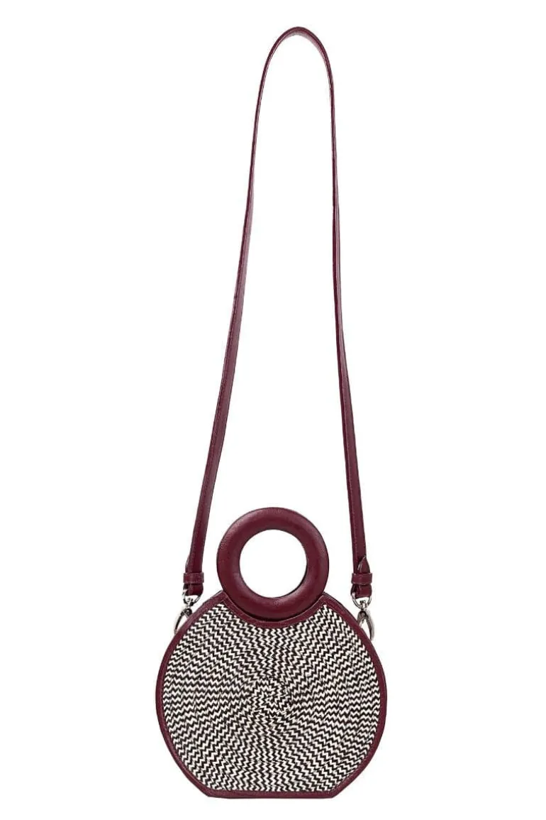 Top Handle Bags<CULT MIA ZENÚ LEATHER AND CAÑA FLECHA BAG Burgundy