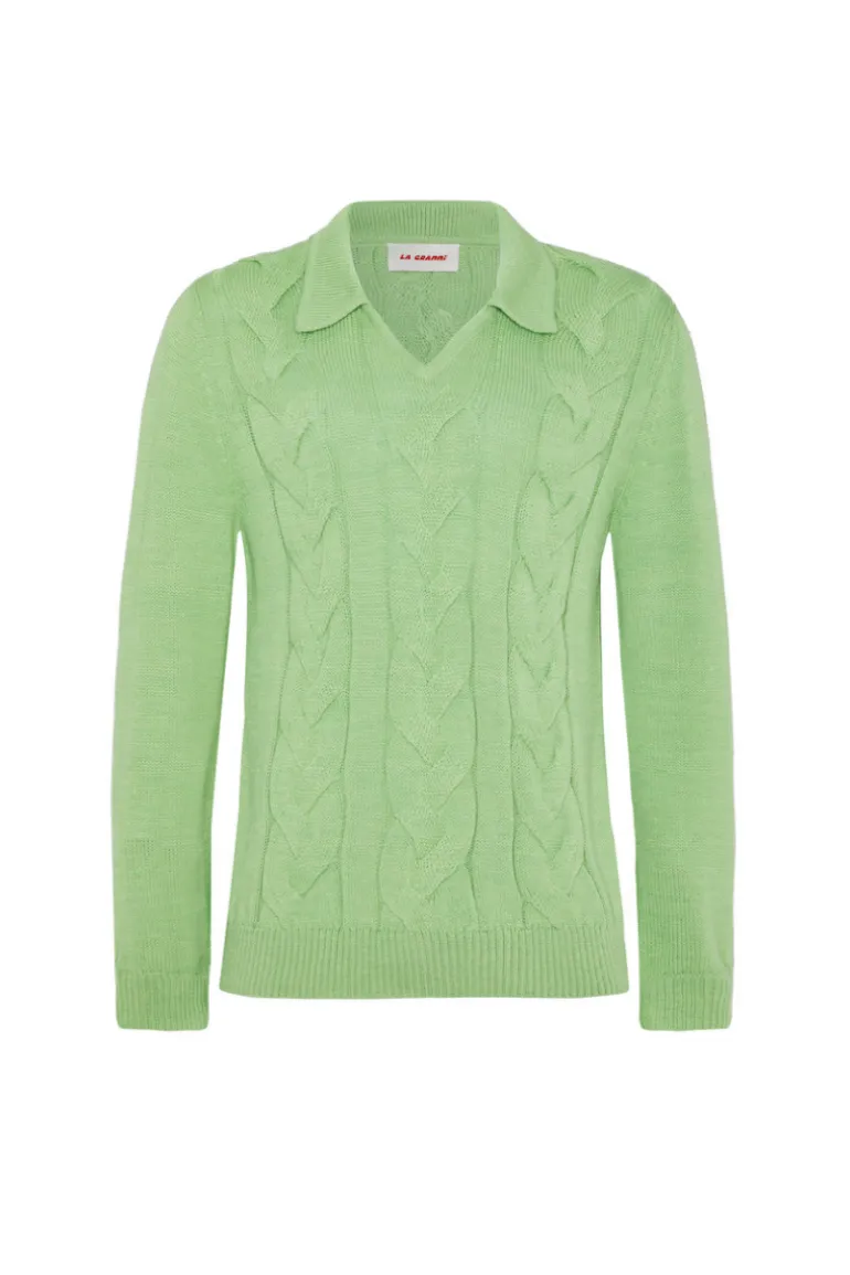Knitwear<CULT MIA CABLES KNITTED MINT JUMPER Green