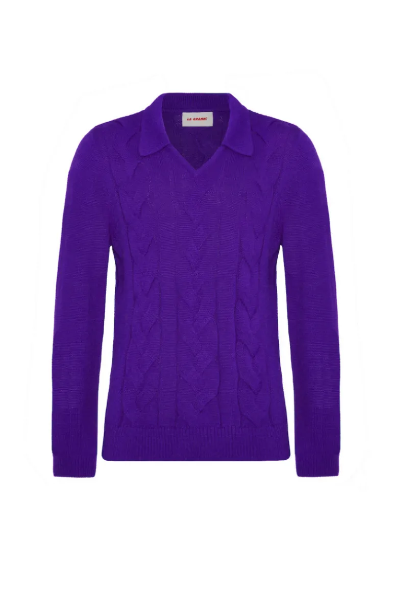 Knitwear<CULT MIA CABLES KNITTED JUMPER Purple