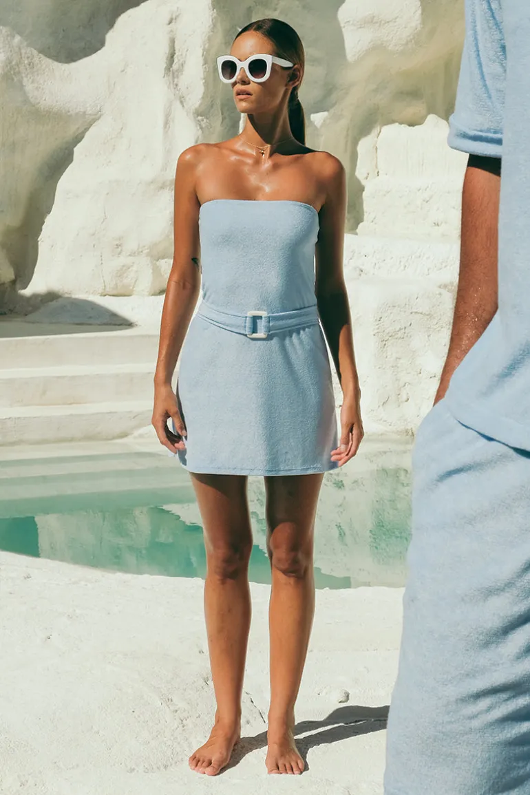 Dresses | Mini Dresses<CULT MIA CALIFORNIA TERRY MINI DRESS Baby Blue