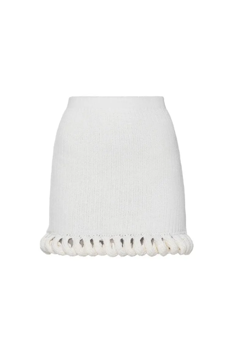 Skirts<CULT MIA CAMELLIA WHITE KNITTED MINI SKIRT Off-White