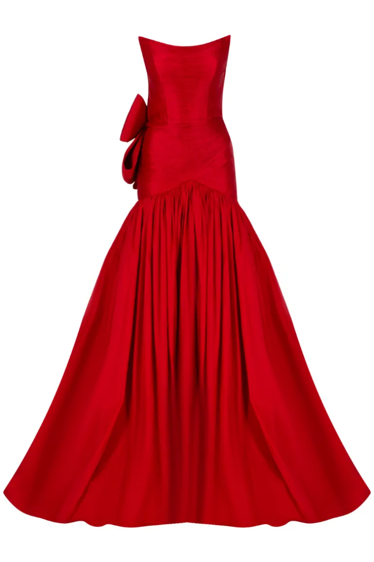 Dresses | Gowns<CULT MIA CAMERON BOW TROMPET GOWN Red