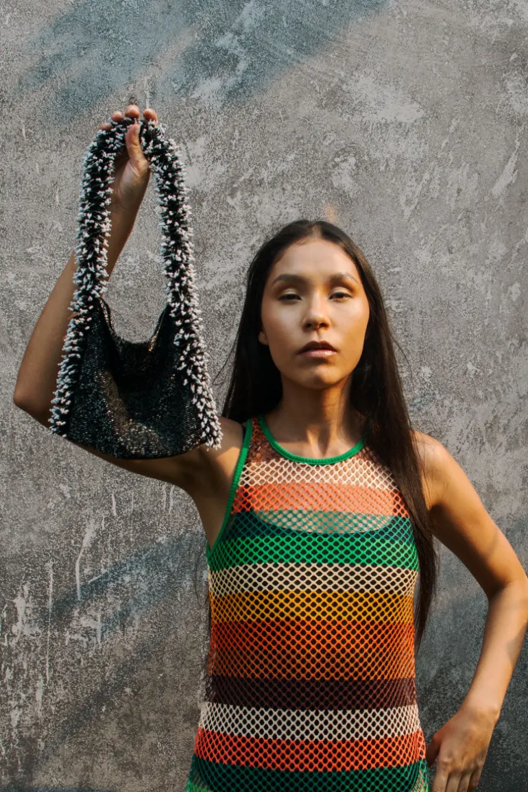 Shoulder Bags<CULT MIA CAMILA BAG IN BLACK AND WHITE Black & White
