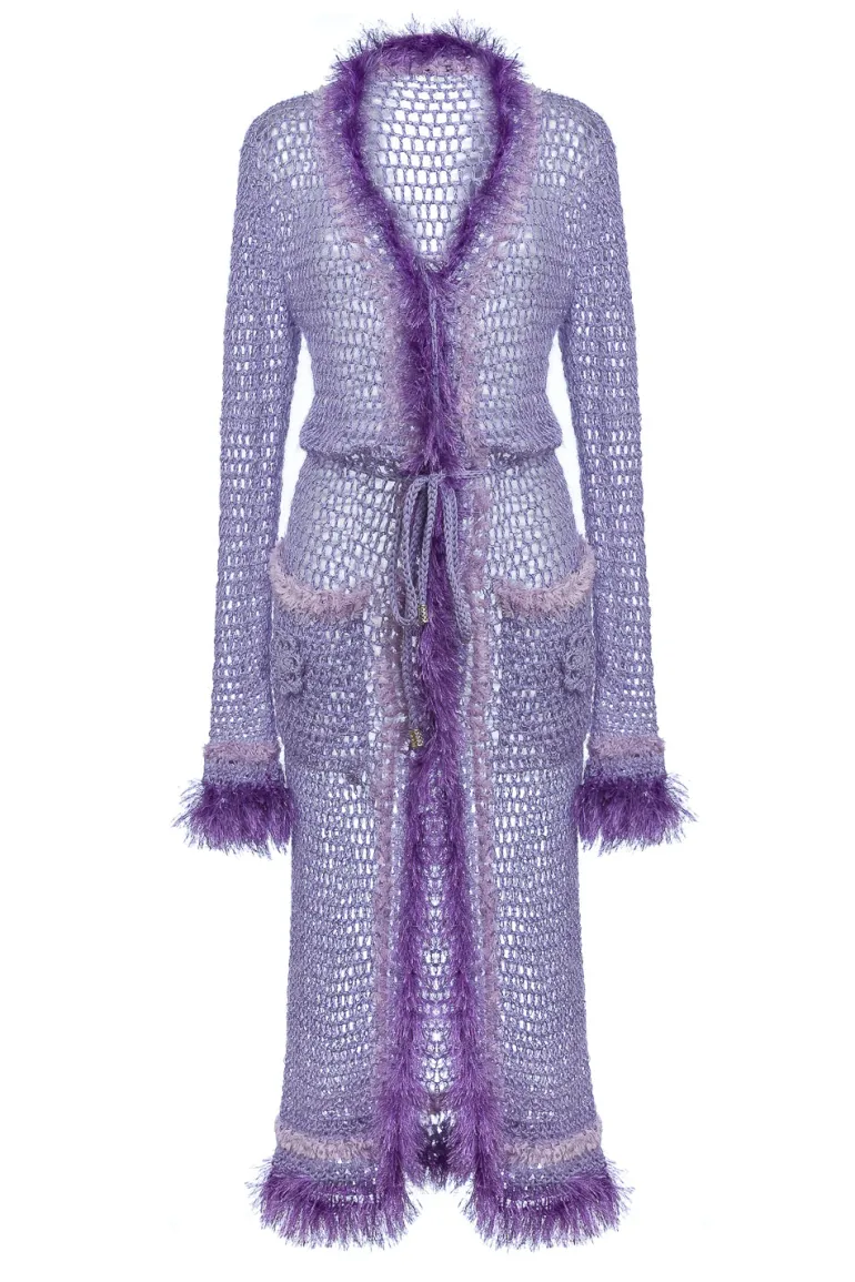 Knitwear<CULT MIA CAMILA HANDMADE KNIT CARDIGAN-DRESS Violet