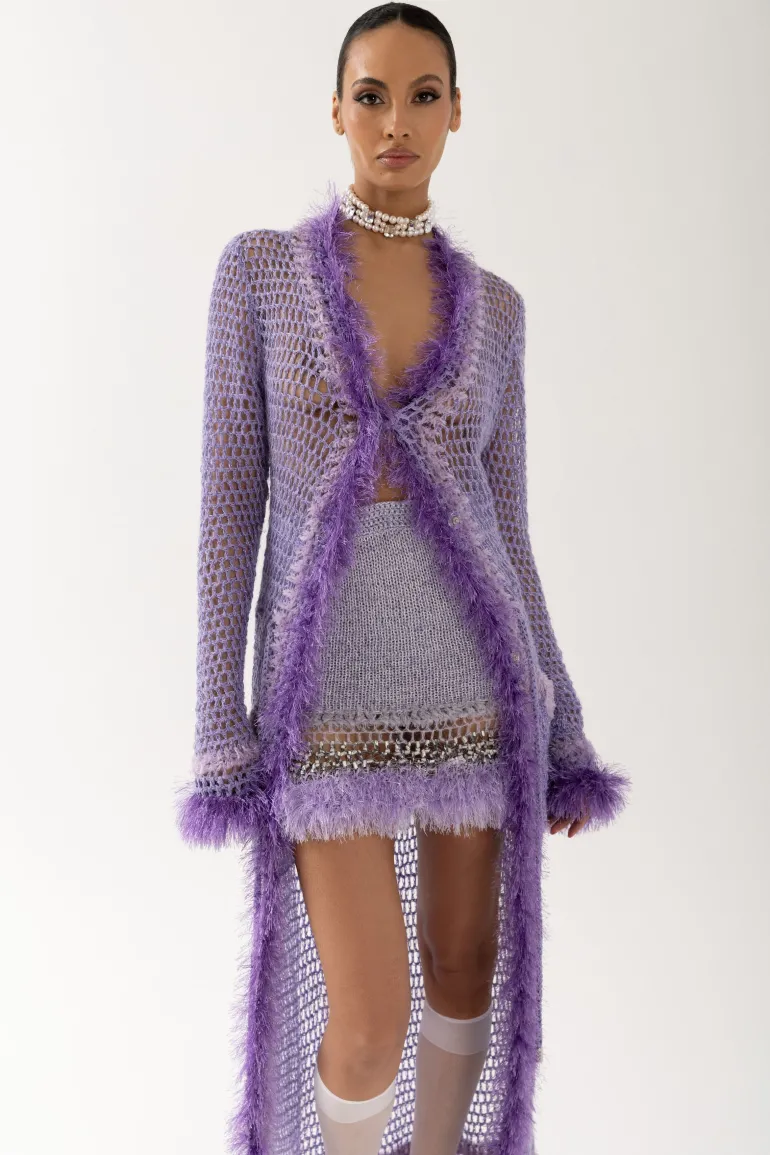 Knitwear<CULT MIA CAMILA HANDMADE KNIT CARDIGAN-DRESS Violet