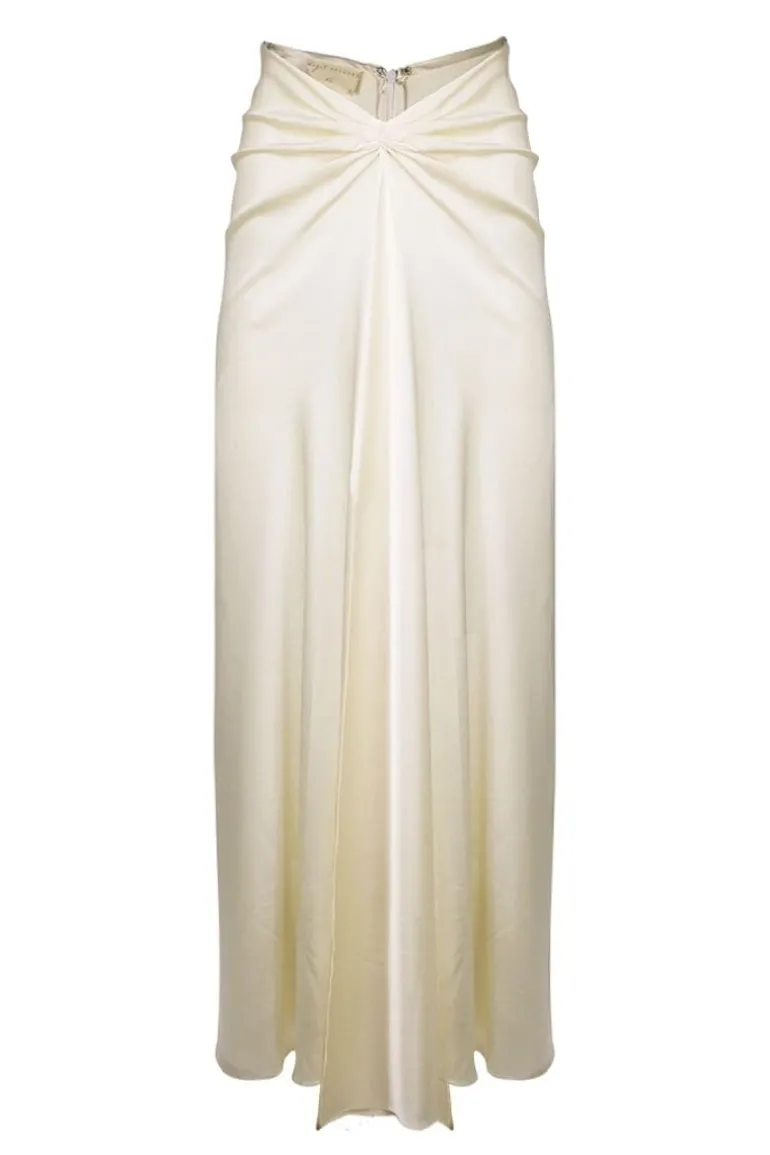Skirts<CULT MIA CAMILA SILK MAXI SKIRT Off White