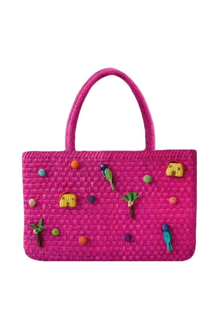 Shoulder Bags<CULT MIA CANASTO PINK PAJARITA TOTE BAG Hot Pink
