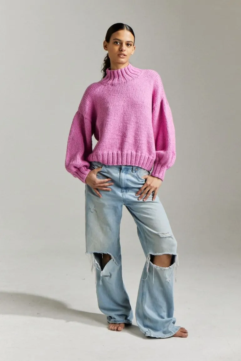 Knitwear<CULT MIA CANDY EVE MIDI TURTLENECK SWEATER Candy Pink