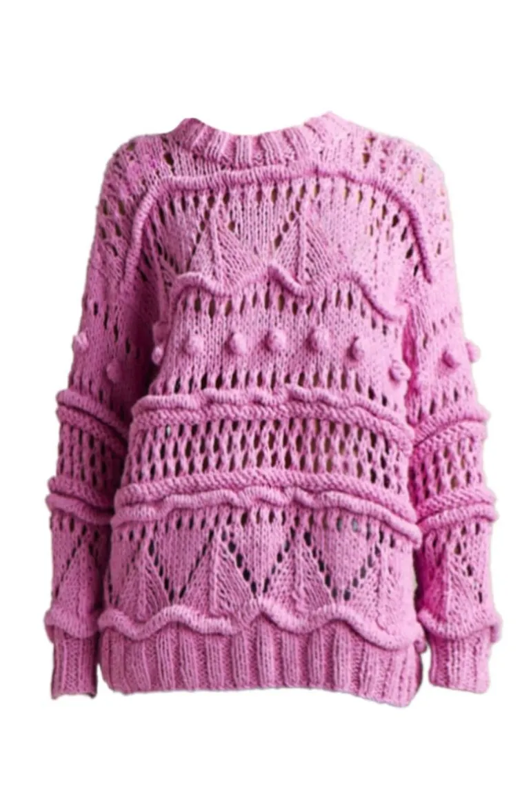 Knitwear<CULT MIA CANDY LOLLY POP CREW NECK SWEATER Candy Pink
