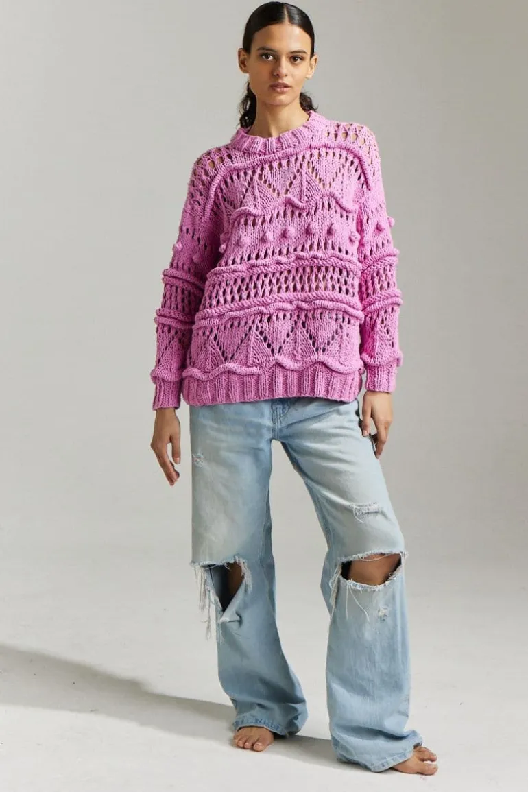 Knitwear<CULT MIA CANDY LOLLY POP CREW NECK SWEATER Candy Pink