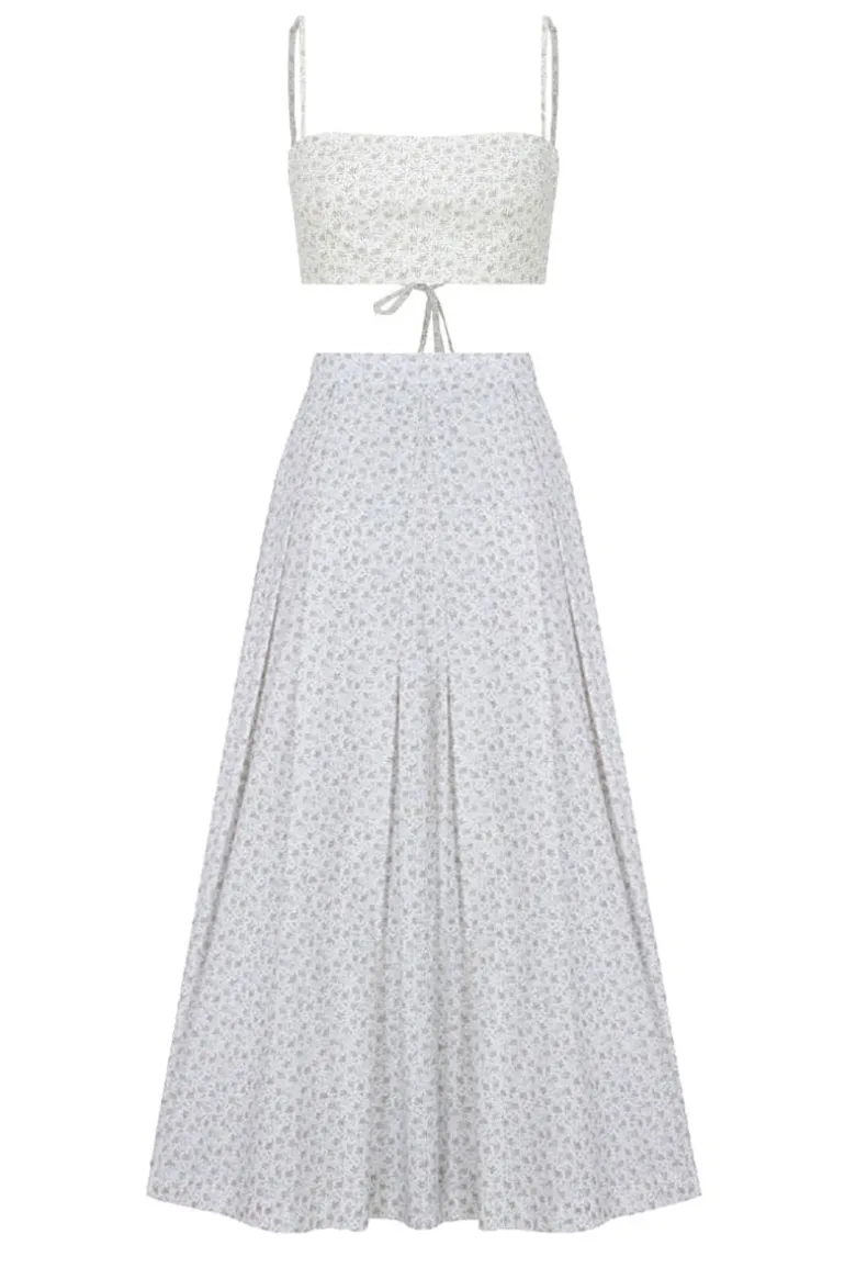Outfit Sets<CULT MIA LALIA TOP AND JUNE SKIRT COTTON PRINTED SET Cannoli Cream