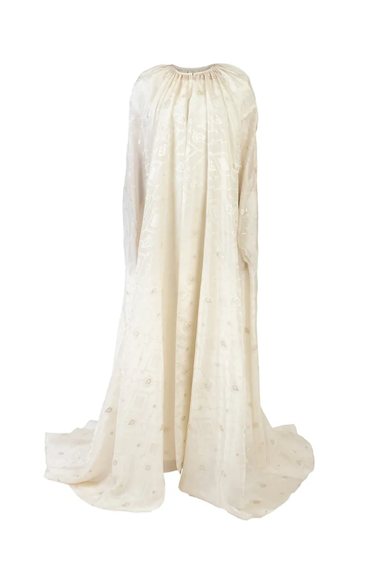 Dresses<CULT MIA CAPE DRESS IN Light Gold