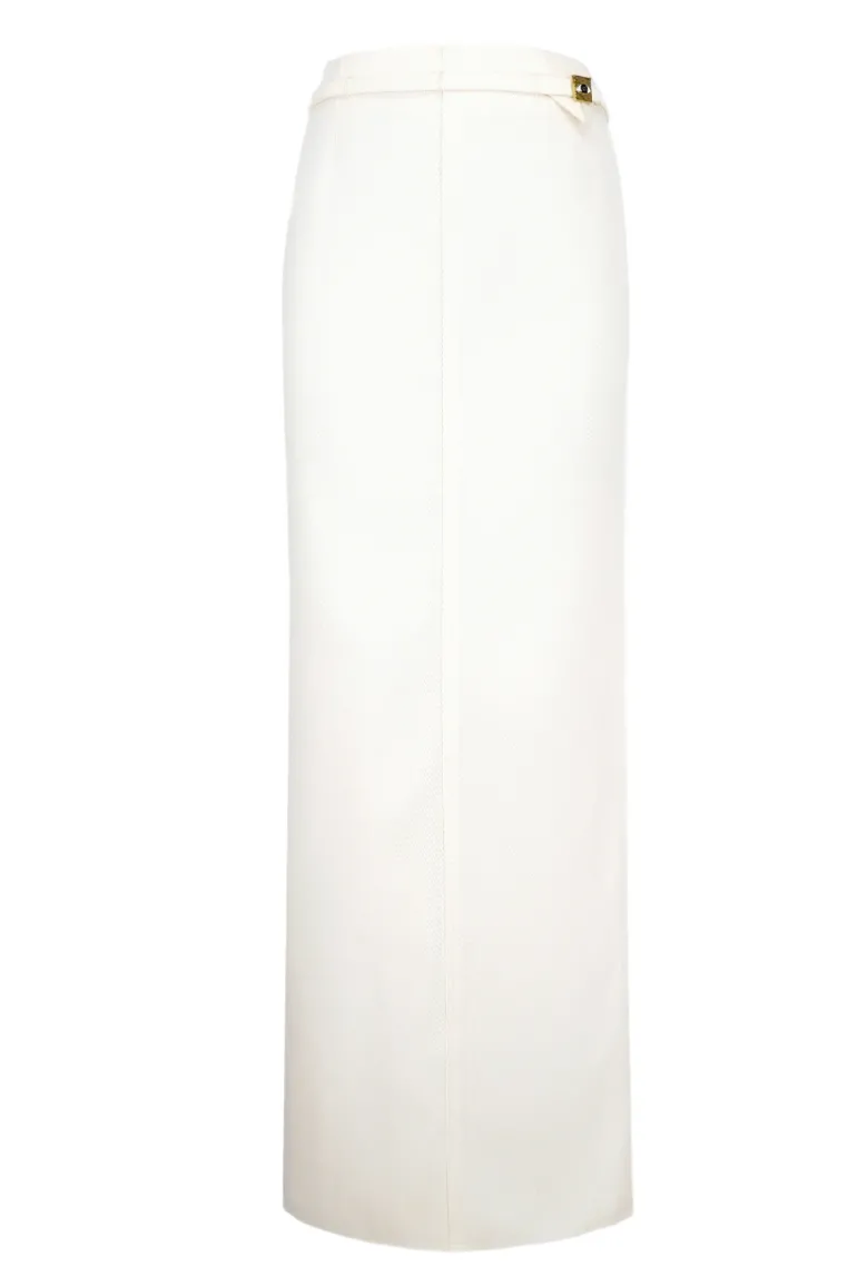 Skirts<CULT MIA CAPRICA STRAIGHT BASIC COTTON FLOOR LENGTH SKIRT vanilla