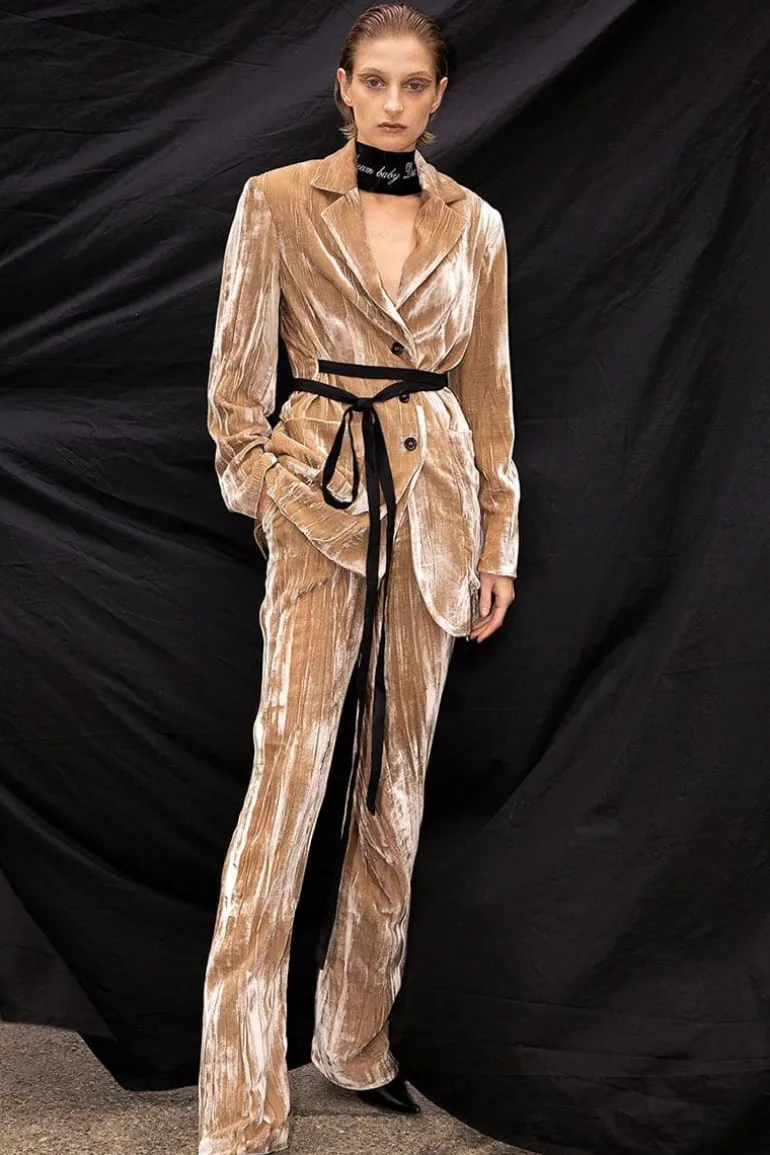 Pants<CULT MIA SILK VELVET PANTS Caramel