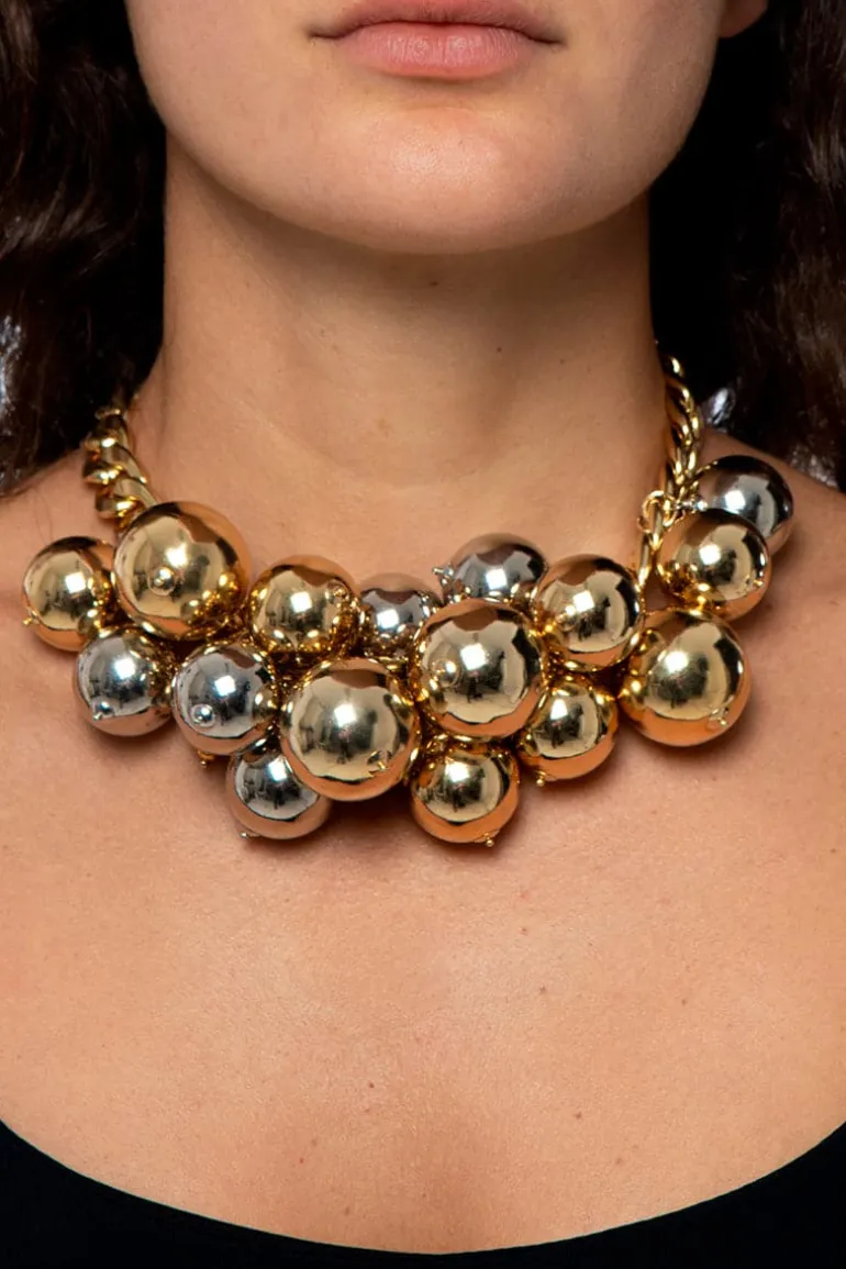 Necklaces<CULT MIA CAREMEN MIRANDA GOLD BAUBLE NECKLACE Gold/Silver