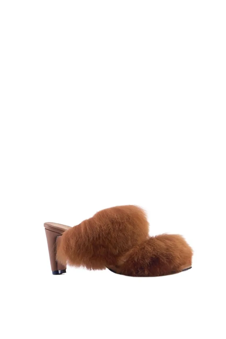 Heels<CULT MIA CARLINA ALPACA FUR MULES Caramel