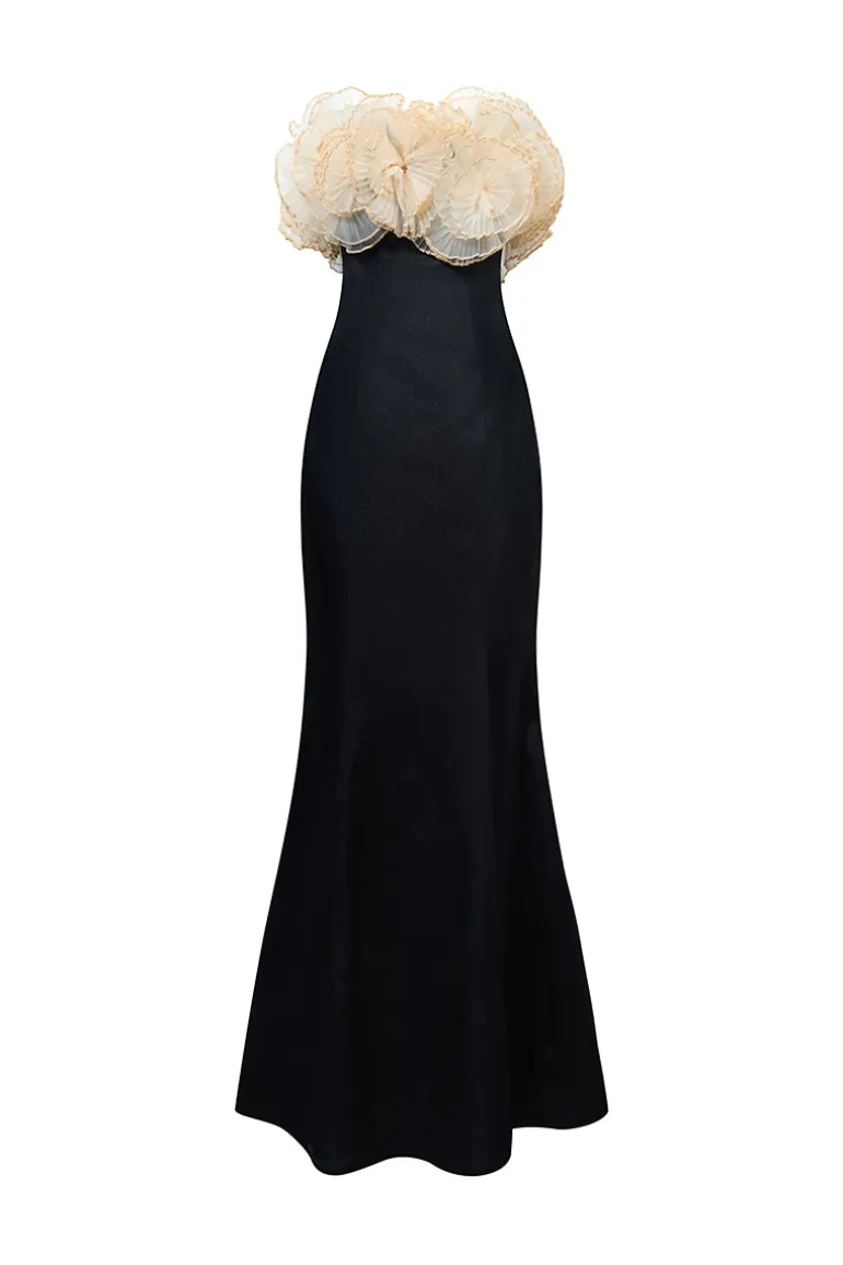 Dresses | Gowns<CULT MIA CARMILLA ROSETTE FISHTAIL GOWN Black/Nude
