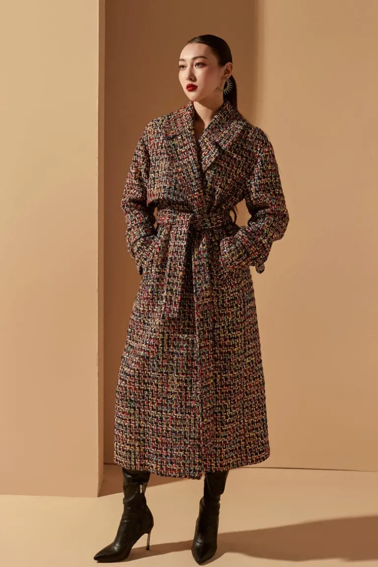 Coats<CULT MIA CAROLINE SEVEN COLORS TRENCH OVERCOAT Multicolor