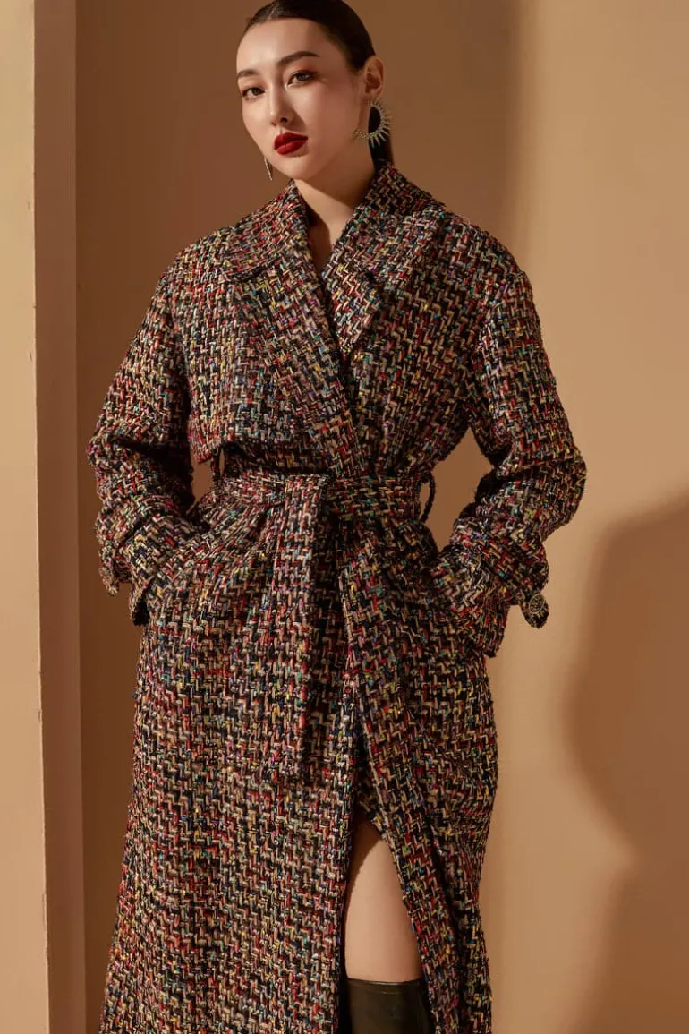 Coats<CULT MIA CAROLINE SEVEN COLORS TRENCH OVERCOAT Multicolor