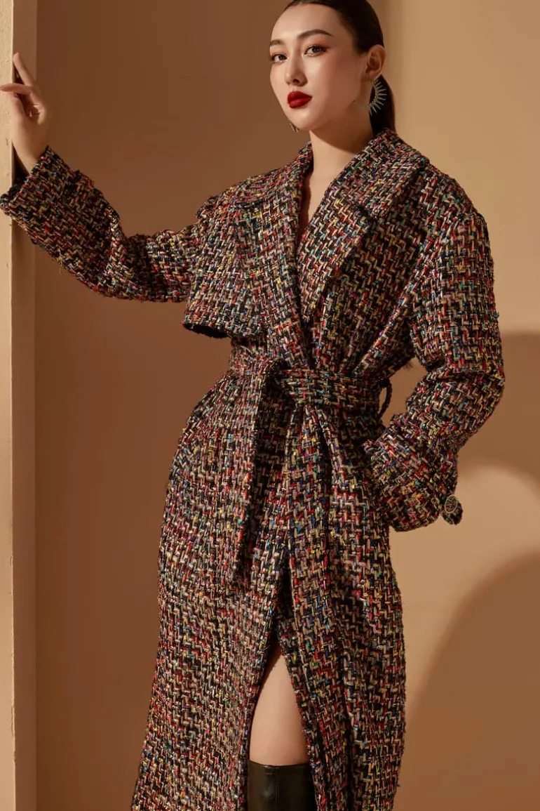 Coats<CULT MIA CAROLINE SEVEN COLORS TRENCH OVERCOAT Multicolor
