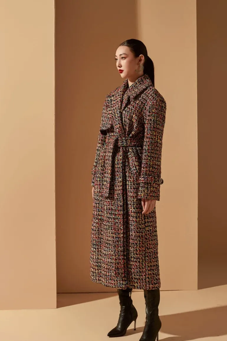 Coats<CULT MIA CAROLINE SEVEN COLORS TRENCH OVERCOAT Multicolor