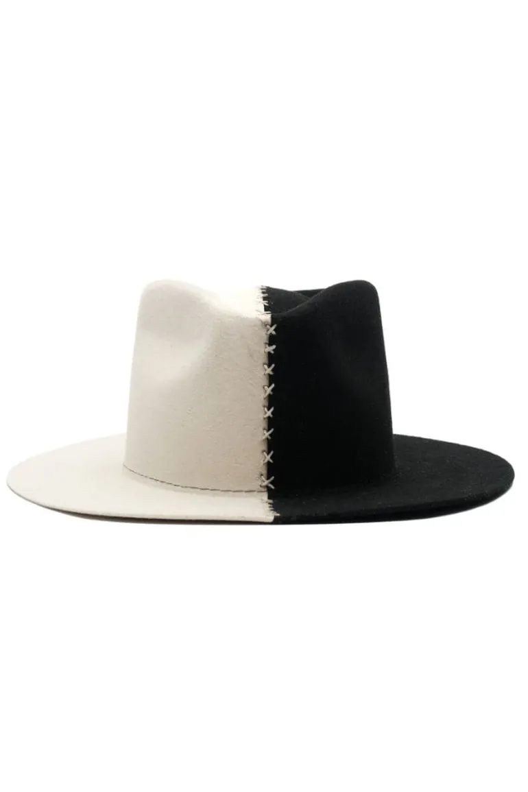 Hats<CULT MIA CARTER TWO-TONE FEDORA HAT White/Gray/Brown