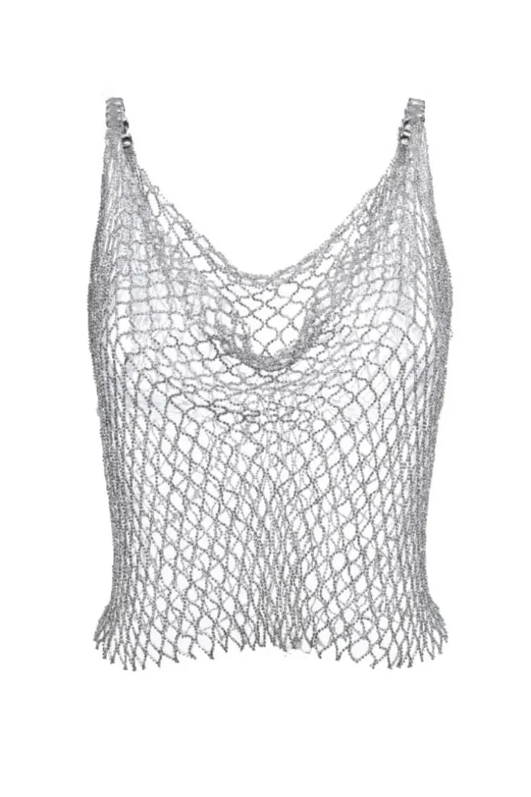 Tops<CULT MIA CASSANDRA DRAPED TOP Crystal