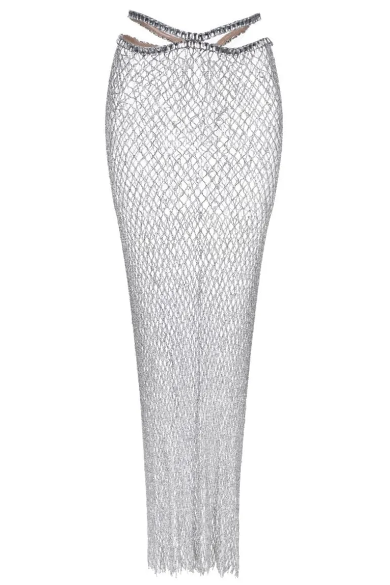 Skirts<CULT MIA CASSANDRA MESH MAXI SKIRT Crystal