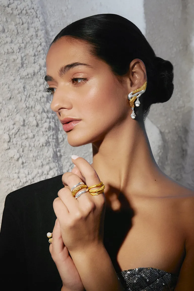 Rings<CULT MIA CASSANDRA MIX STANDARD RING Gold & Silver