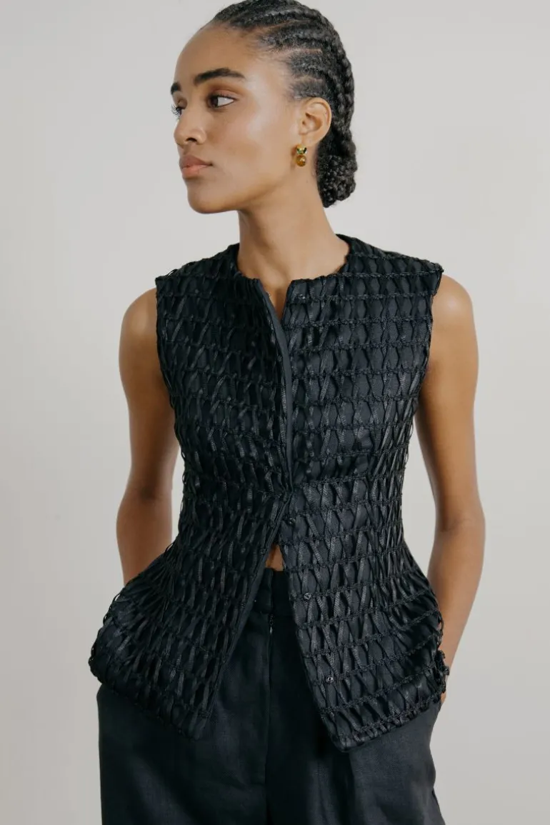 Knitwear<CULT MIA CATHEDRAL VEST Nude, Black