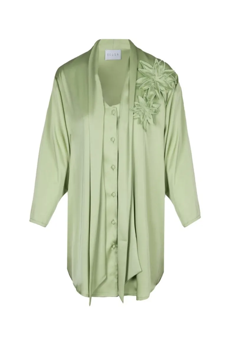 Tops<CULT MIA CECILY SHIRT DRESS Pistachio
