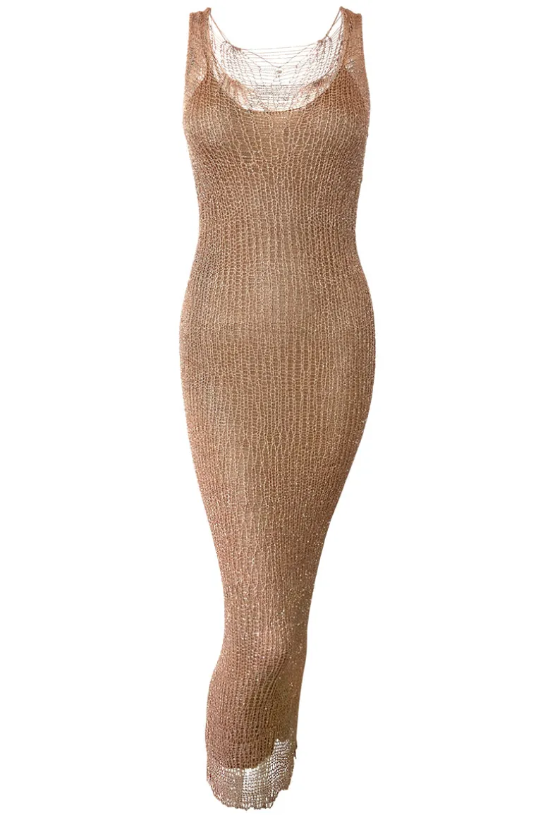 Dresses<CULT MIA CHAIN TANK GOWN WITH SLIP Rose Gold