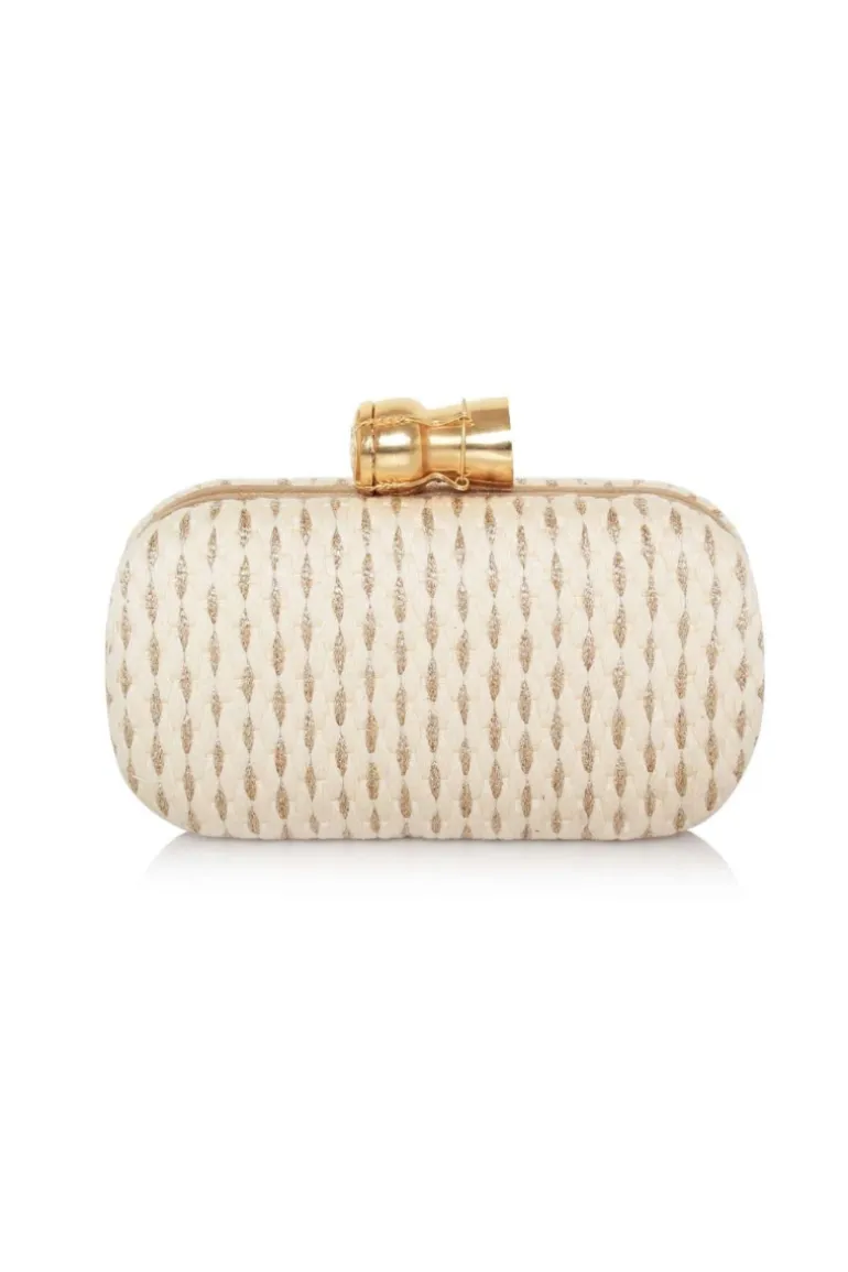 Clutch Bags<CULT MIA CHAMPAGNE GOLD WHITE BOX