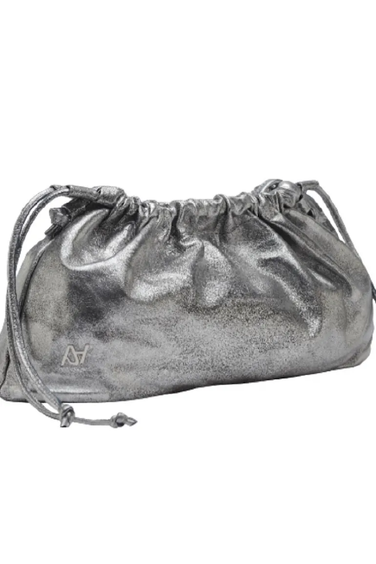 Clutch Bags<CULT MIA CHARLIE LEATHER BAG IN Washed Silver