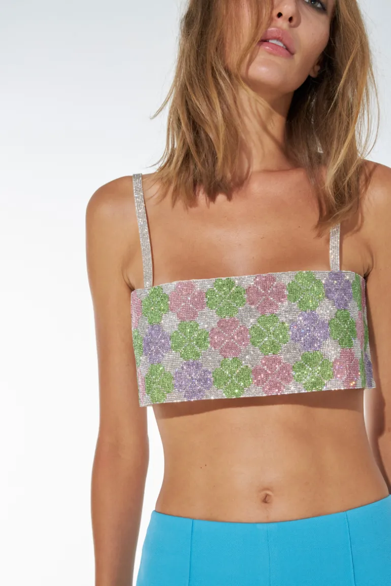 Tops<CULT MIA CHARLOTTE BLOSSOM PATTERN CRYSTAL TOP Multi