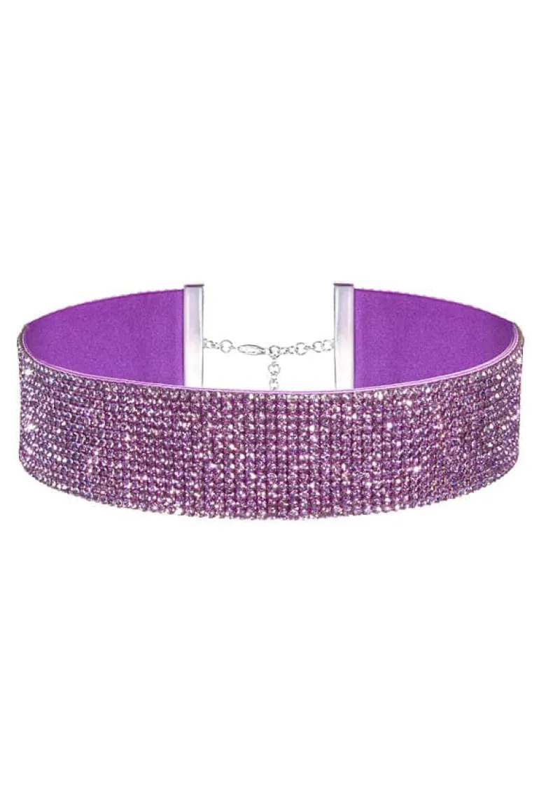 Necklaces<CULT MIA CHARLOTTE CRYSTAL-EMBELLISHED CHOKER Lilac Purple